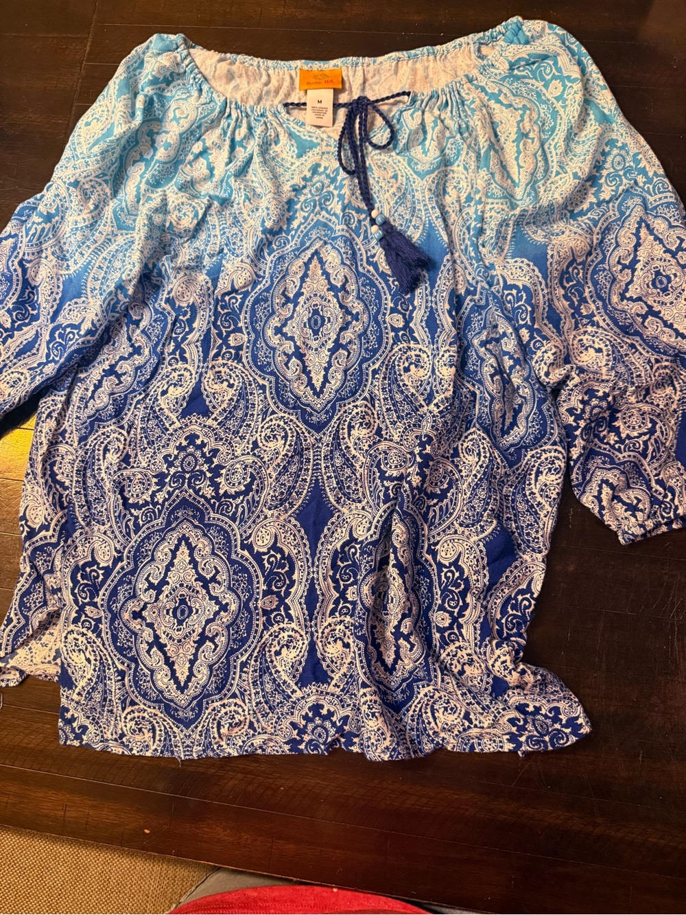 Ruby Rd. Blue Gradient Paisley Tunic